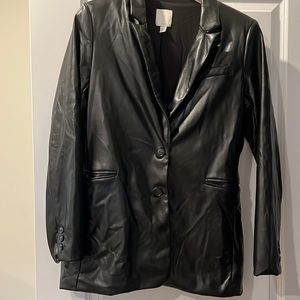 Joie faux leather blazer black